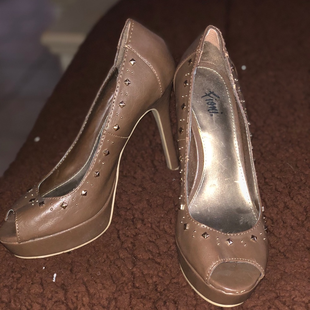 Brown high heels